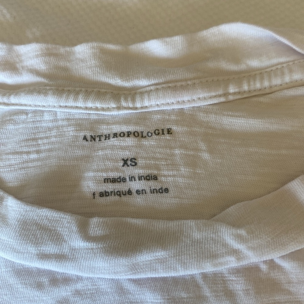 Anthropologie White Blouse with Colorful Floral Embroidery - Picture 3 of 3